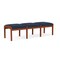 Lesro Lenox Wood 3 Seat Bench Wood Frame, Cherry, RF Blueberry Upholstery LW3001 - alternate 2